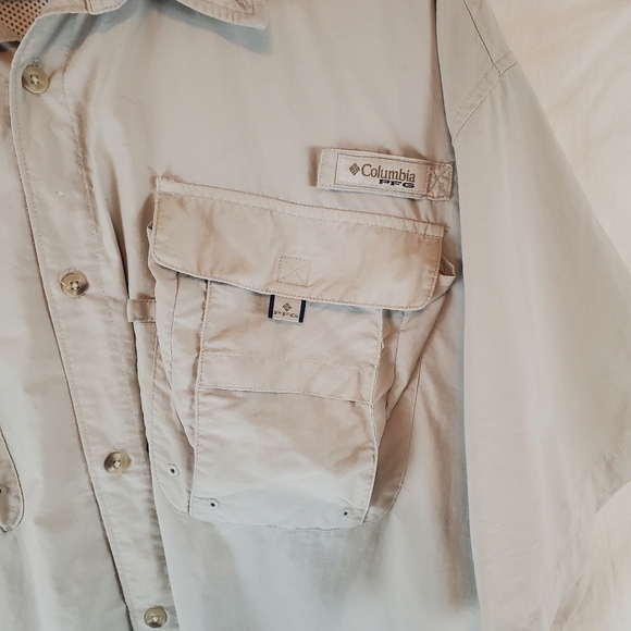 Mens Columbia Sportswear PFG Button Down Shirt Short Sleeve Sz XXL - Picture 2 of 5